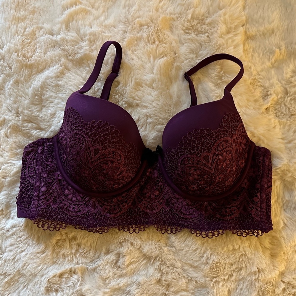 VS longline purple lace bra